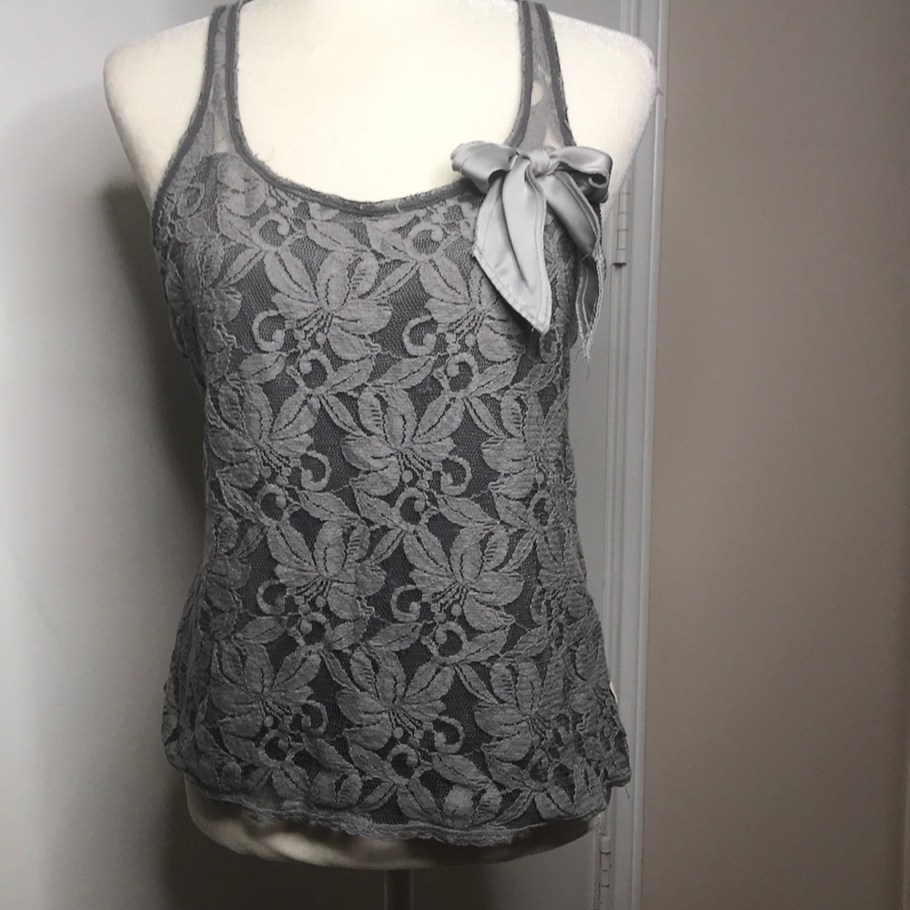 Lace gray tank top